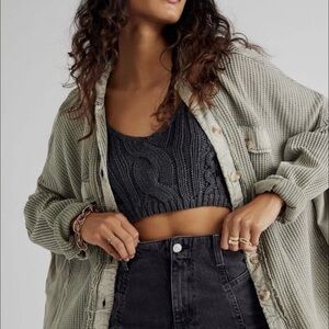 Free People One Scout Waffle Knit Oversized Jacket Small